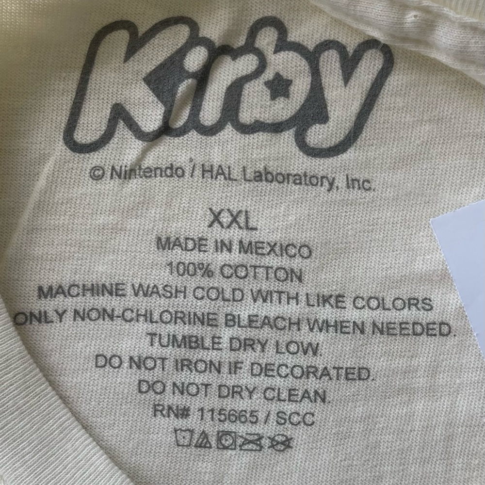 NINTENDO Kirby Rainbow Colorful Graphic Tee Shirt Size L XXL Japanese Script - Picture 6 of 6